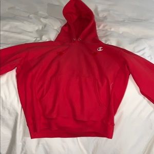 Red champion hoodie